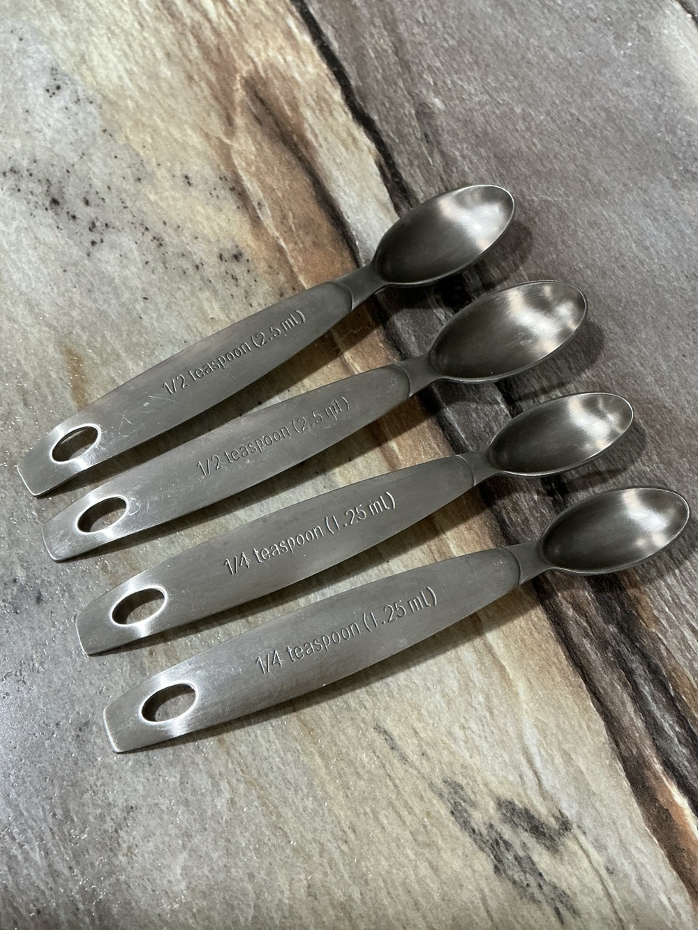 Cuisipro Stainless Steel Measuring Spoons 1/2 & 1/4 Tsp Replacement Set of 4